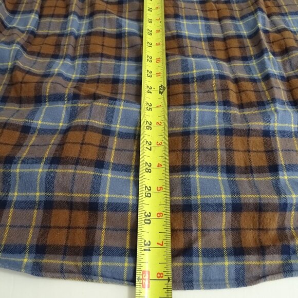 Vineyard Vines Murray Shirt Flannel Men Size L Button Down Brown Blue Plaid - Picture 10 of 10